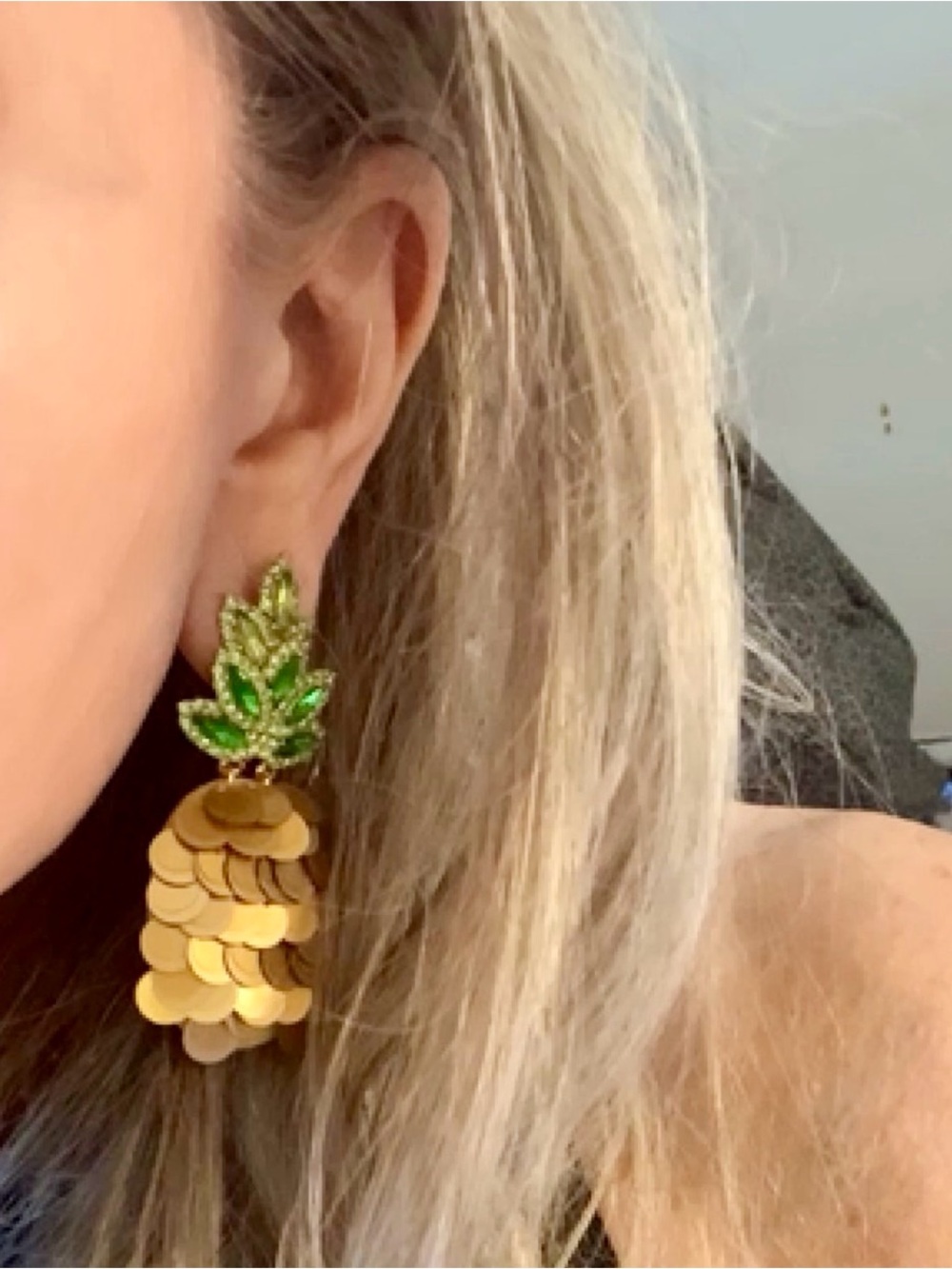 NWT KATE SPADE BY THE POOL PINEAPPLE STATEMENT EARRINGS - Picture 5 of 7